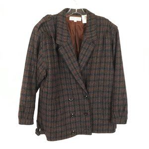 Womens Size Large Laird Portch of Scotland Pure Wool Striped Blazer Jacket